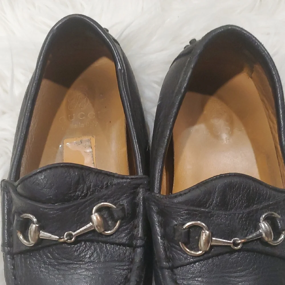 Gucci Black Leather Moccasins with Silver Detail - Picture 12 of 16